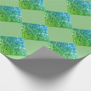 Elegant Green Blue Glitter Abstract Chic Cadeaupapier