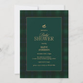 Elegant Green blue tartan Plaid Invitation (Devant)