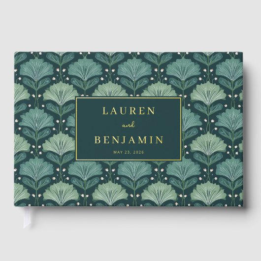 Elegant Green Botanical Leaf Motive (Recto)