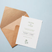 Elegant Green Botanical Wedding Invitation