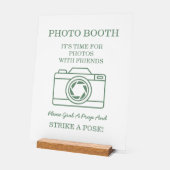 Elegant Green Botanical Wreath Wedding Photo Booth (Angle)