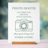 Elegant Green Botanical Wreath Wedding Photo Booth (Neutre)