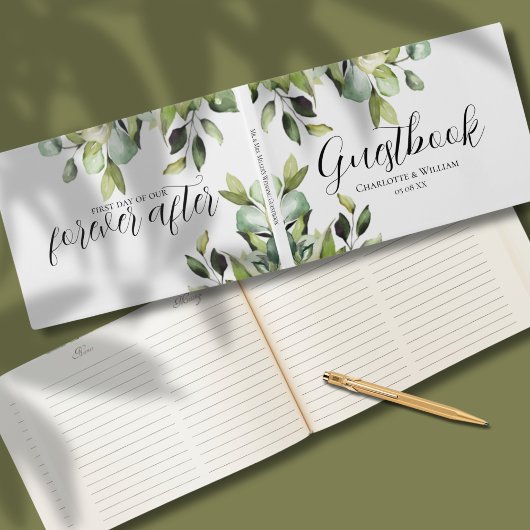Elegant Green Botanicals Wedding Gastenboek