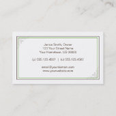  Elegant Green Brown Scroll Visitekaartje (Achterkant)