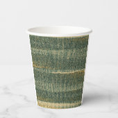 Elegant Green Brush met goud en zwart Papieren Bekers (Achterkant)