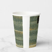 Elegant Green Brush met goud en zwart Papieren Bekers (Rechts)