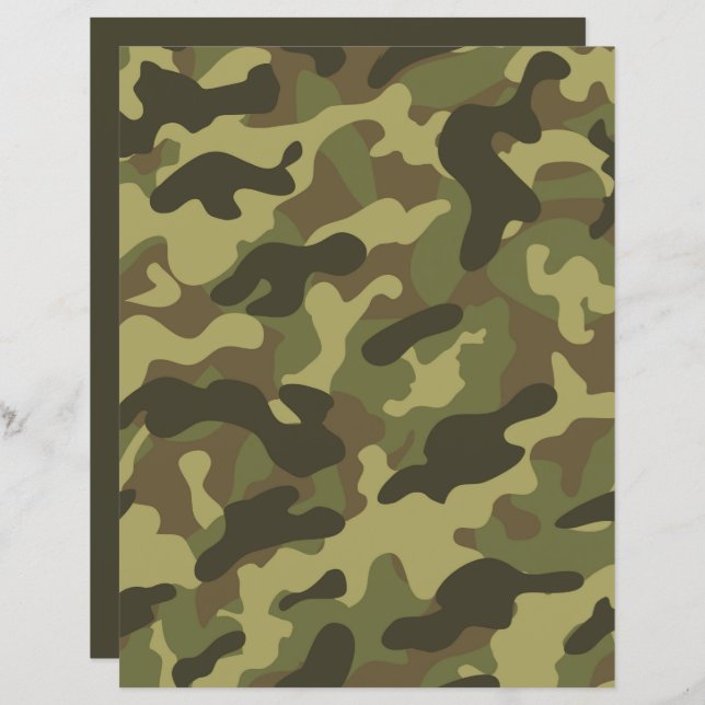 Elegant Green Camouflage-scrapbook (Voorkant / Achterkant)