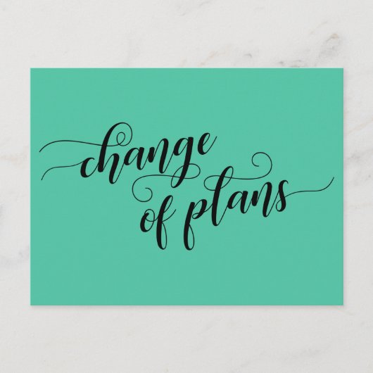 Elegant Green Change of Plans Postponed Wedding Briefkaart (Voorkant)