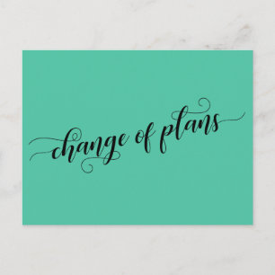 Elegant Green Change of Plans Postponed Wedding Briefkaart