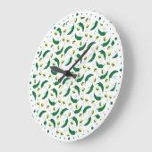 Elegant Green Chili Pattern Grote Klok (Hoek)