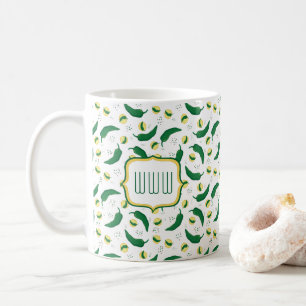 Elegant Green Chili Pattern Koffiemok