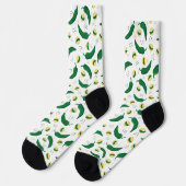 Elegant Green Chili Pattern Socks Sokken (Links)