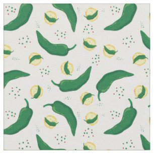 Elegant Green Chili Pattern Stof