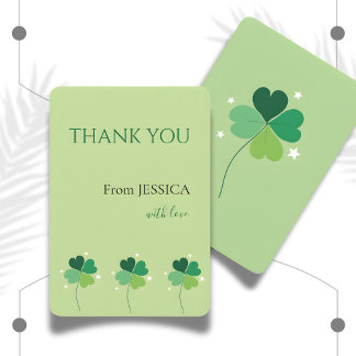 Elegant Green Clover Zazzle Thank You Card Bedankkaart