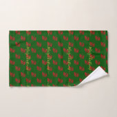 Élégant Green Custom Christmas Holly (Serviette à main)