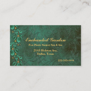 Elegant Green Damask Custom Visitekaartje