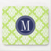Elegant Green Damask gepersonaliseerd Muismat (Voorkant)