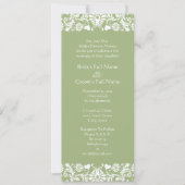 Elegant  Green Damask Wedding Invitations Kaart (Voorkant)