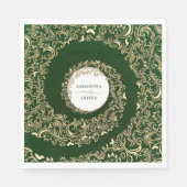 Elegant Green Damask Wedding Servet (Voorkant)