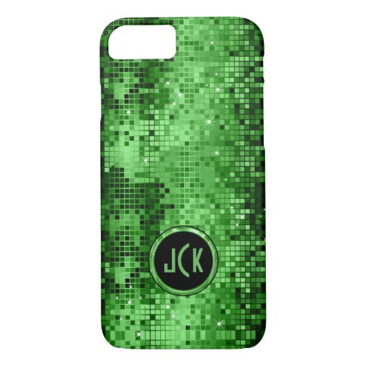 Elegant Green Disco Ball Glitter & Sparkles Case-Mate iPhone Case (Achterkant)