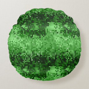 Elegant Green DiscoBall Glitter & Sparkles Rond Kussen