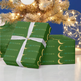 Elegant Green Eid Wrapping Paper Cadeaupapier