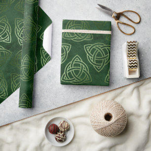 Elegant Green en Gold Celtic St Patrick's Day Cadeaupapier