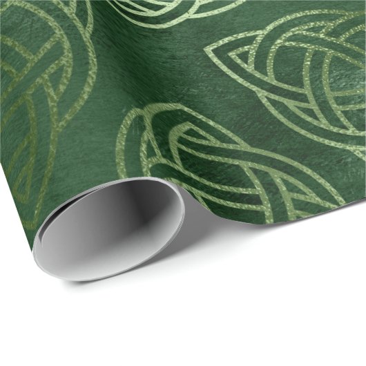 Elegant Green en Gold Celtic St Patrick's Day Cadeaupapier (Rol Hoek)