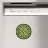 Elegant Green en Gold Floral Mandala Pattern Magneet (Insitu (Vaatwasser))
