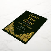 Elegant Green en Gold Folie Uitnodiging (Gedraaid)