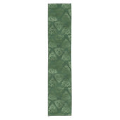 Elegant Green en Gold Irish Celtic Pattern Korte Tafelloper (Voorkant)