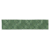 Elegant Green en Gold Irish Celtic Pattern Korte Tafelloper (Horizontaal)