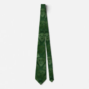 Elegant Green en Gold Irish Celtic Pattern Stropdas