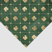 Elegant Green en Gold Shamrock Pattern Tissuepapier (Detail)