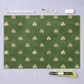 Elegant Green en Gold Shamrock Pattern Tissuepapier (Craft)