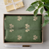Elegant Green en Gold Shamrock Pattern Tissuepapier (Geschenk)