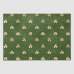 Elegant Green en Gold Shamrock Pattern Tissuepapier