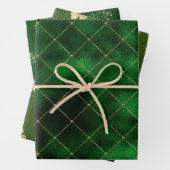 Elegant Green en Gold Shamrock St Patrick's Day Inpakpapier Vel (In situ)