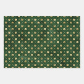 Elegant Green en Gold Shamrock St Patrick's Day Inpakpapier Vel (Voorkant 3)