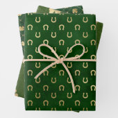 Elegant Green en Gold Shamrock St Patrick's Day Inpakpapier Vel (In situ)