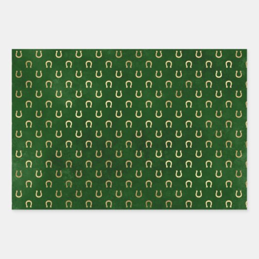 Elegant Green en Gold Shamrock St Patrick's Day Inpakpapier Vel (Voorkant)