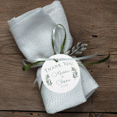 Elegant Green Eucalyptus Leaf Fall Wedding Party Bedankjes Labels