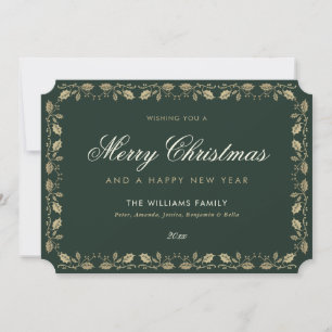 Elegant Green Family Merry kerstkaarten Feestdagenkaart
