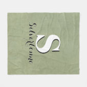 Elegant Green Family Name Monogram Fleece Deken (Voorkant (Horizontaal))