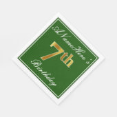 Elegant Green, Faux Gold 7th Birthday; aangepaste Servetten (Hoek)