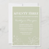 Elégant Green Floral 73e anniversaire invitations (Devant)