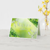 Elégant Green Floral Bonne carte d'anniversaire (Fleur jaune)