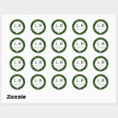 Elegant Green Floral Botanical Ronde Sticker (Vel)