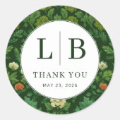 Elegant Green Floral Botanical Ronde Sticker (Voorkant)