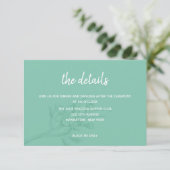 Elegant Green Floral Mariage Détails Carte (Debout devant)